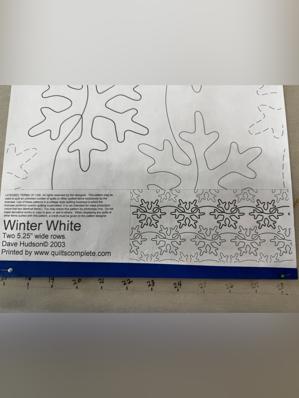 Winter White Quilting Template - Blue & White